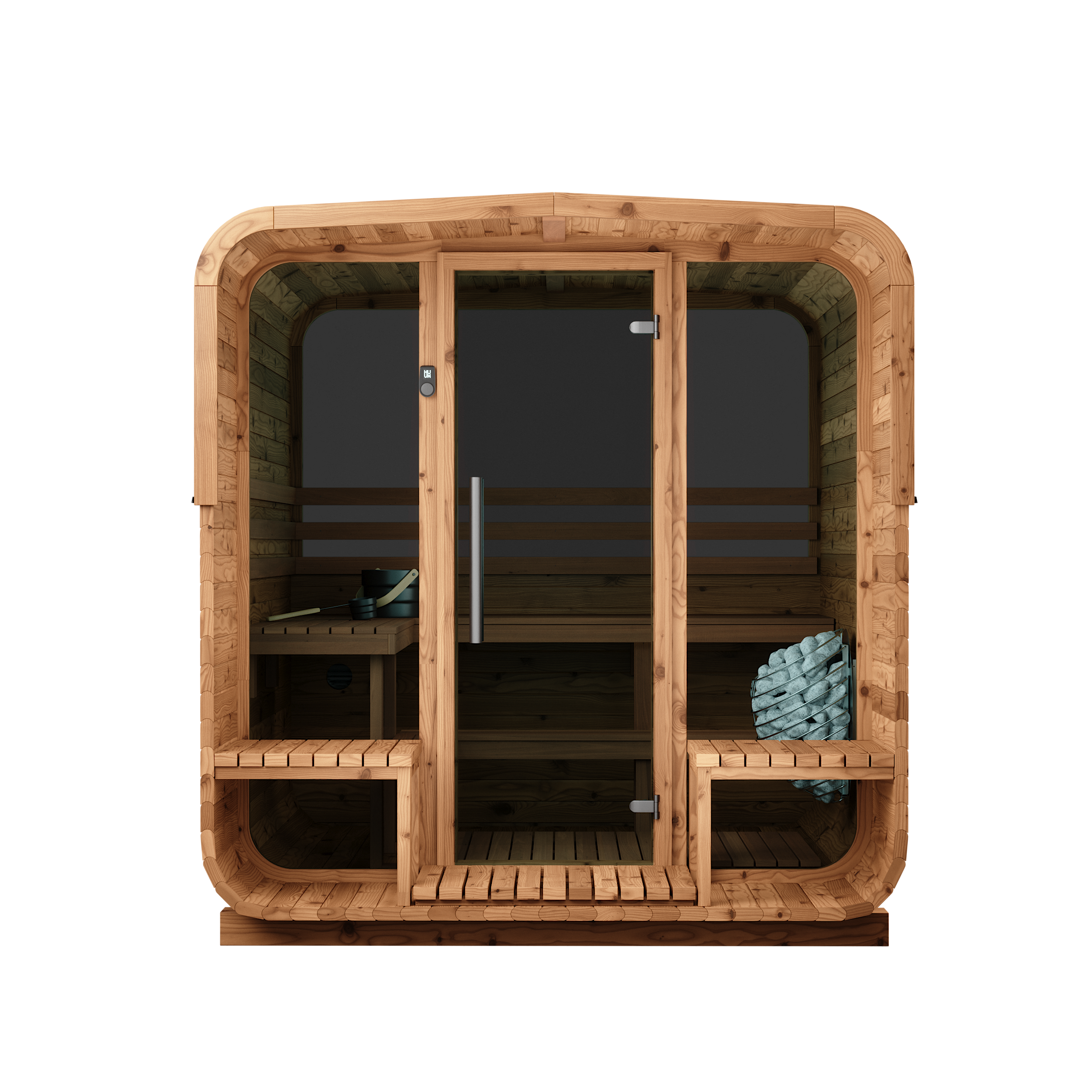 3-4 Person Thermory Square Sauna No 42 with Terrace & Window