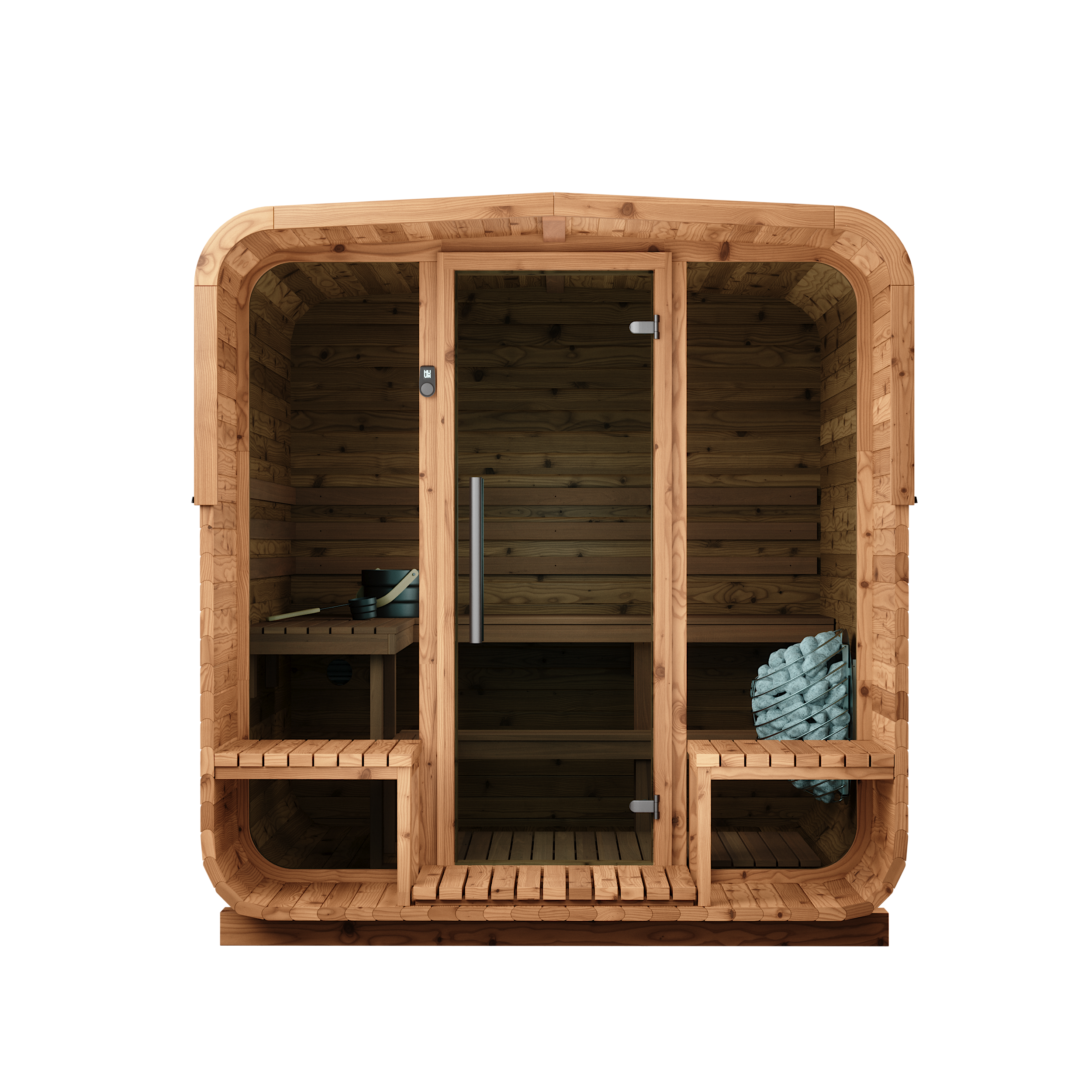 Thermory® Square Outdoor Sauna No. 43 with Terrace – 3 to 4 Person