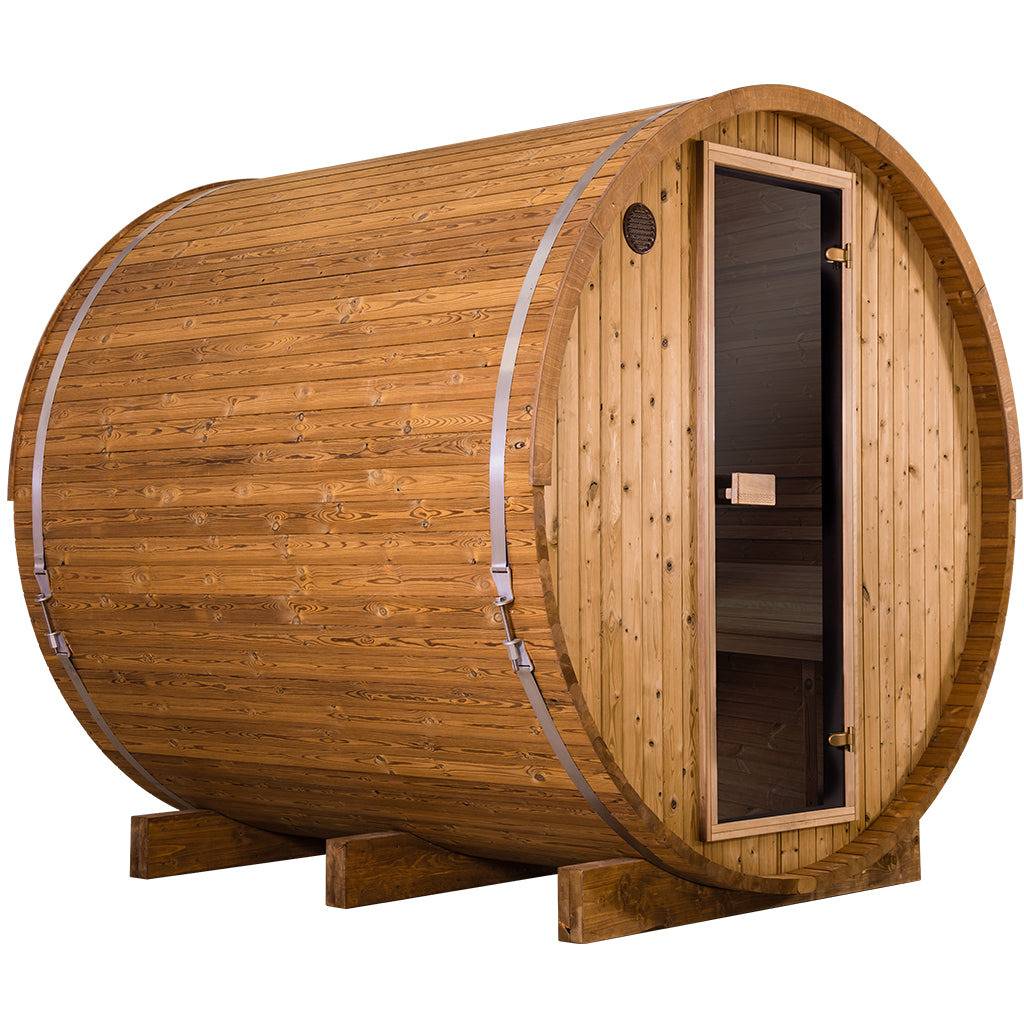 6 Person Thermory Barrel Sauna No. 63 (no window 7.3ft diameter)