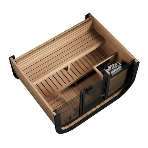 SaunaLife Model CL5G 4 Person Cube Series Outdoor Sauna