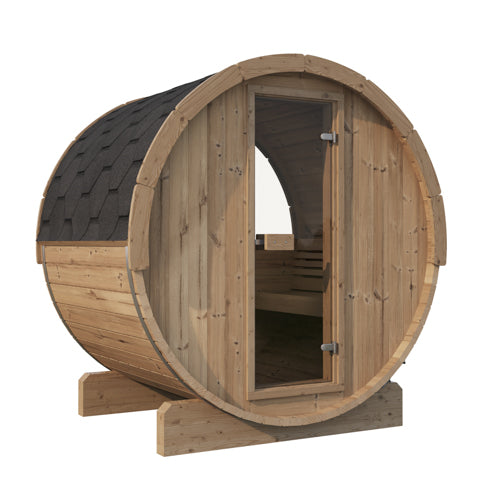 SaunaLife Model E6W ERGO Barrel Sauna with Window (2 person)