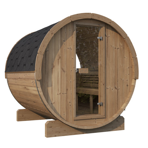 SaunaLife Model E8W ERGO Barrel Sauna with Window (2 person)