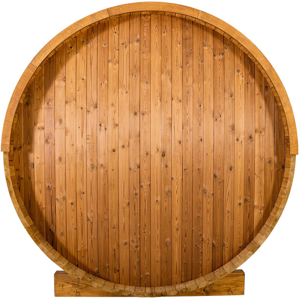 6 Person Thermory Barrel Sauna No. 63 (no window 7.3ft diameter)