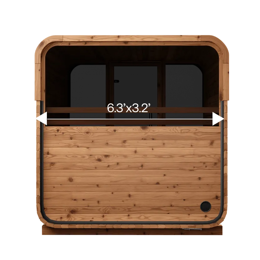 6 Person Thermory Square Sauna No 40 with Terrace & Window