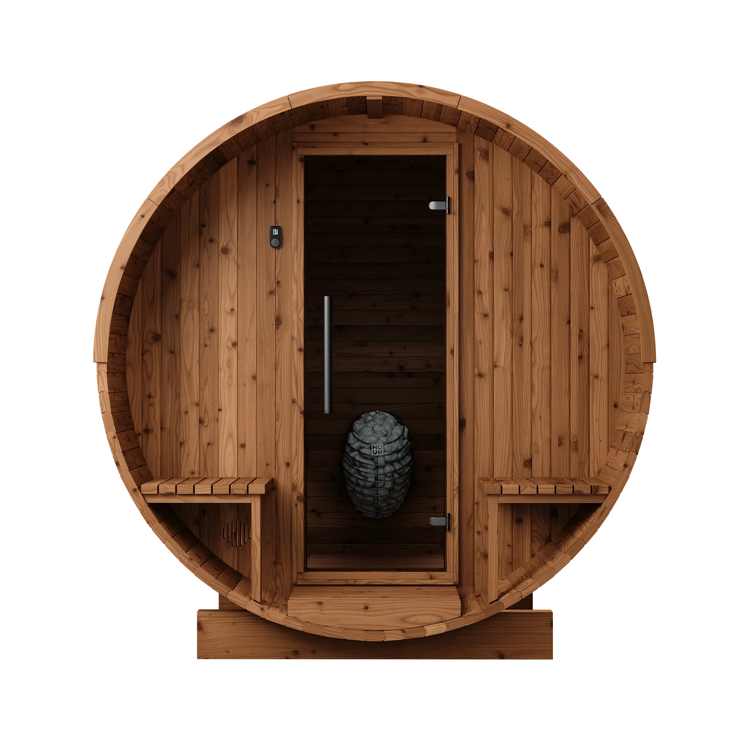 4 Person Thermory Barrel Sauna No. 61 (with porch - 7.3ft diameter)