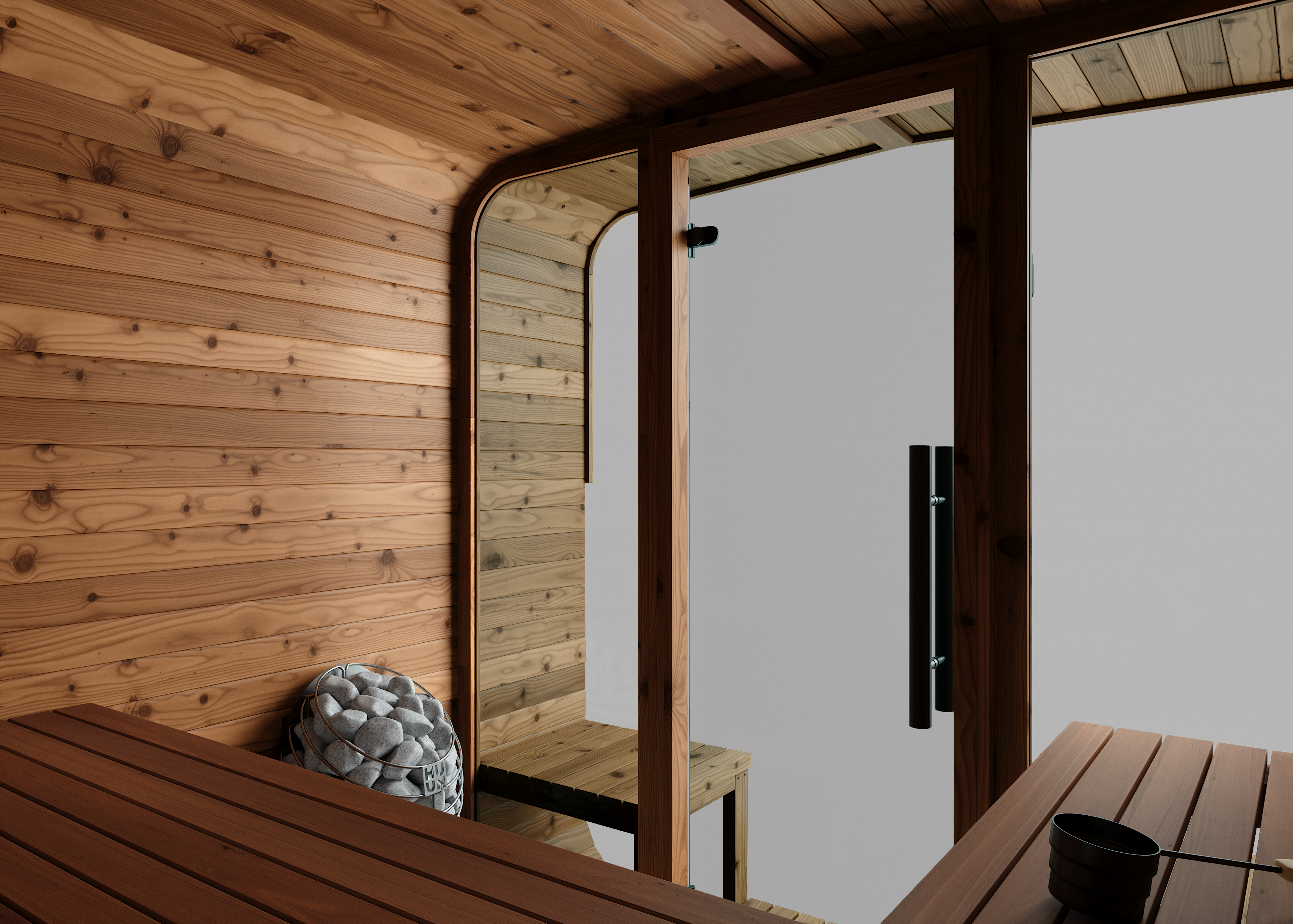 Thermory® Square Outdoor Sauna No. 43 with Terrace – 3 to 4 Person