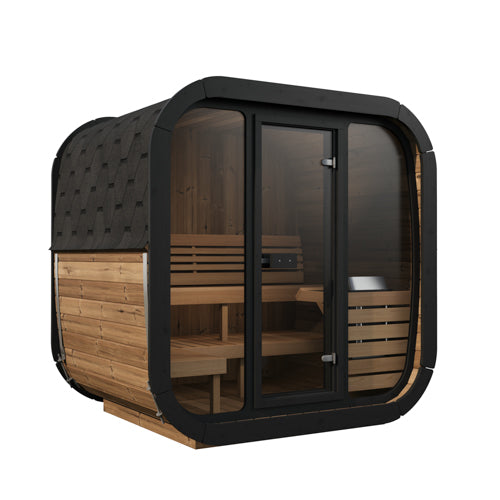 SaunaLife Model CL5G 4 Person Cube Series Outdoor Sauna