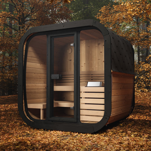 SaunaLife Model CL5G 4 Person Cube Series Outdoor Sauna