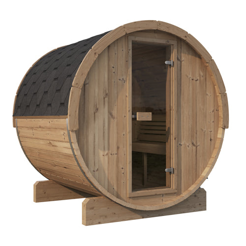 SaunaLife Model E7 ERGO Barrel Sauna (4 Person)