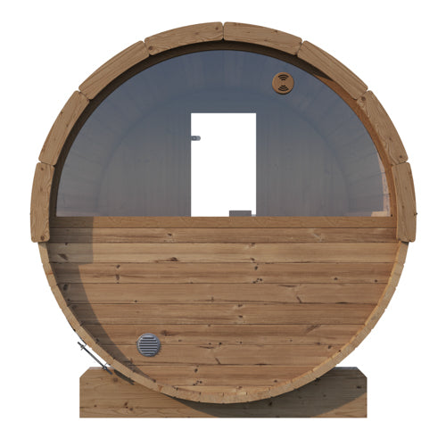 SaunaLife Model E7W ERGO Barrel Sauna (4 Person with Addition)