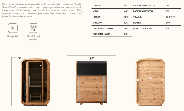Thermory 2 Person Square Sauna No 45 DIY Kit